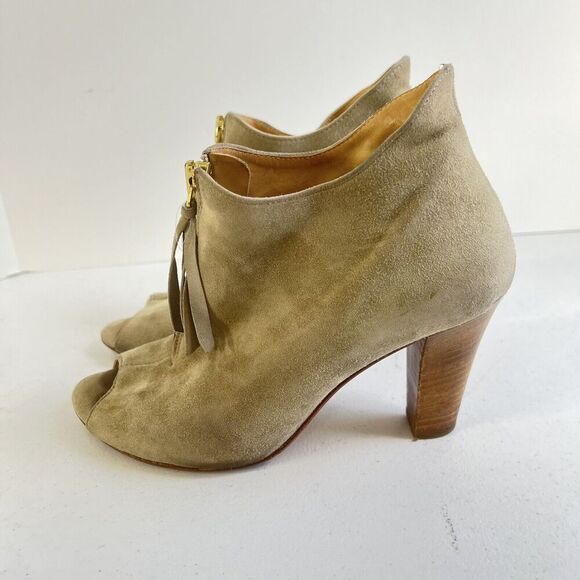 Paul Green Women's Heeled Booties Boots Size US 6 Suede Leather Beige Tan - Picture 5 of 14